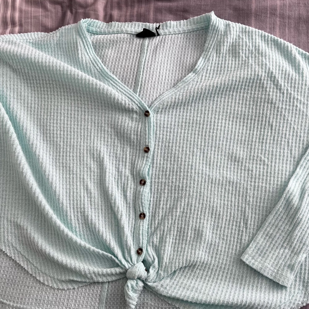 Women’s Light Blue/White Blouse Cotton